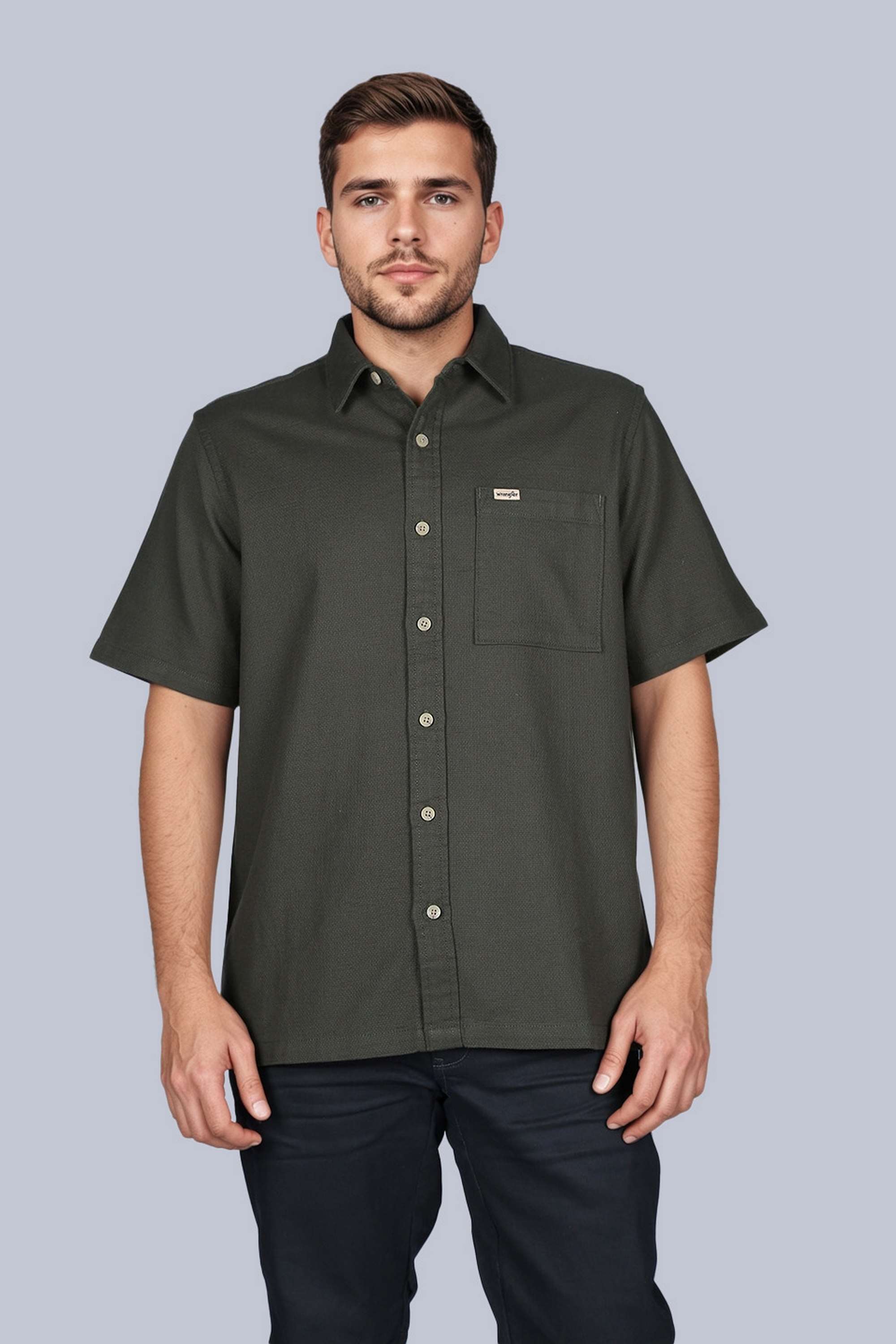 Solid-Cotton-Regular-Fit-Men-s-Shirt