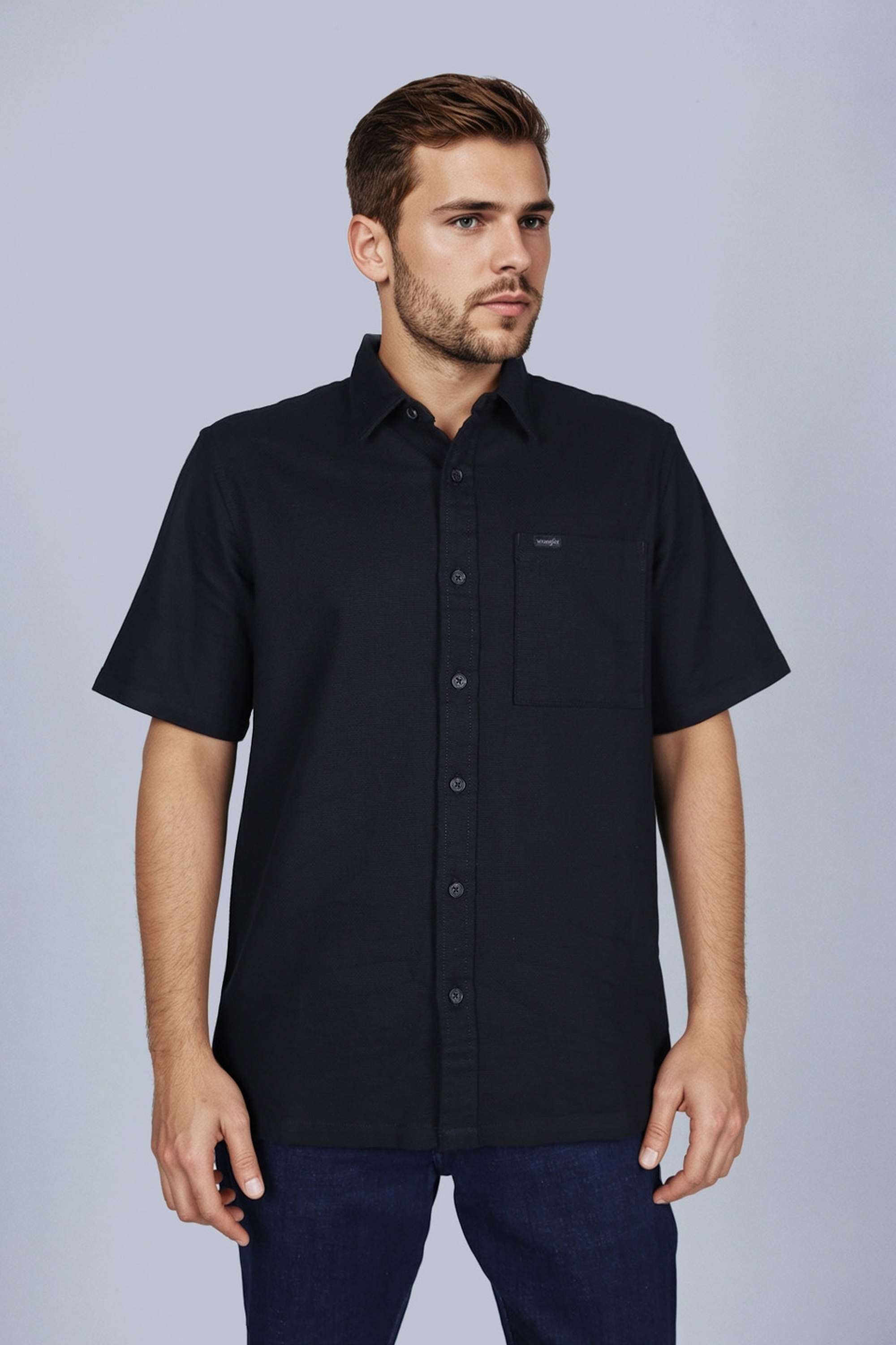 Solid-Cotton-Regular-Fit-Men-s-Shirt