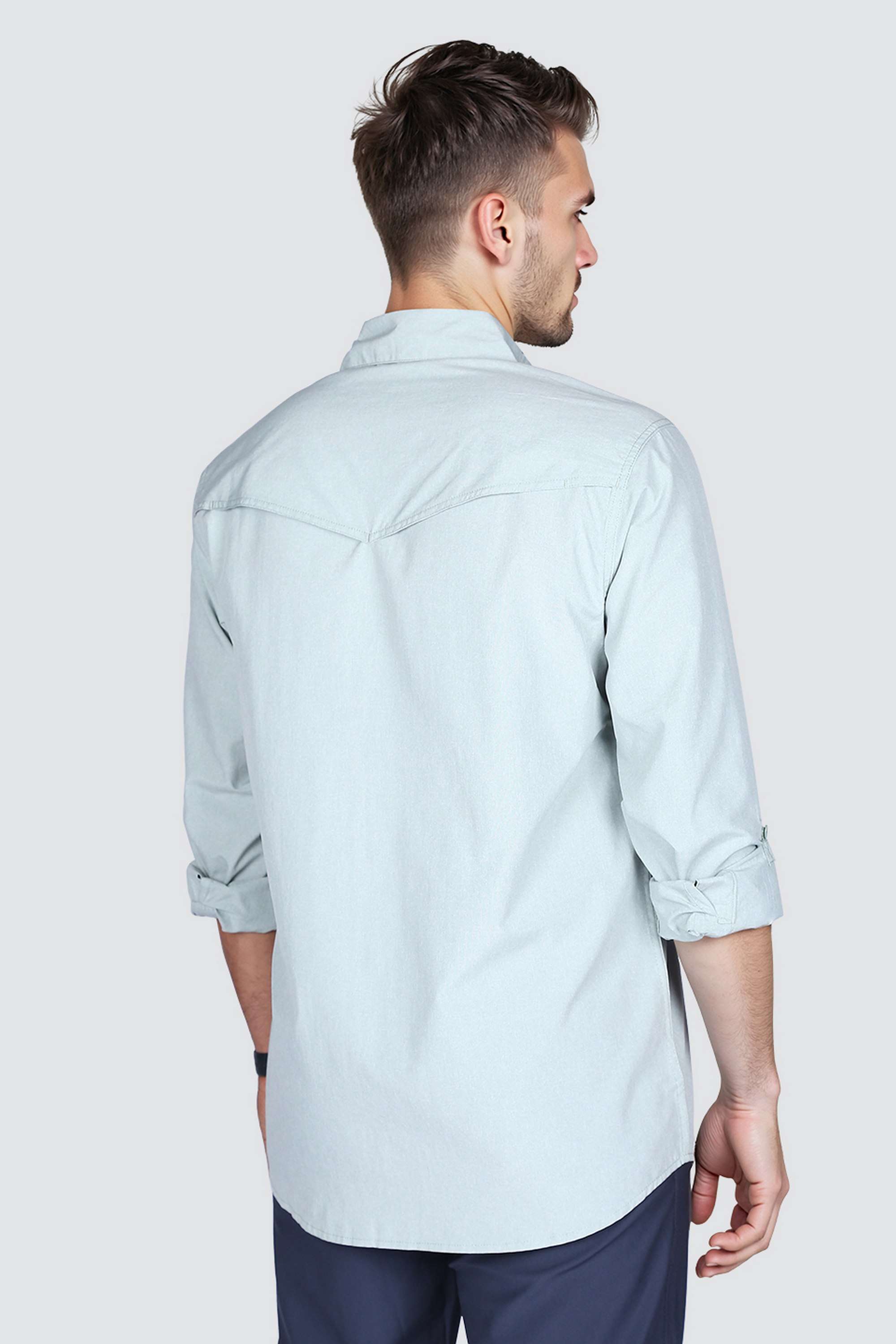Solid-Polyester-Regular-Fit-Men-s-Shirt