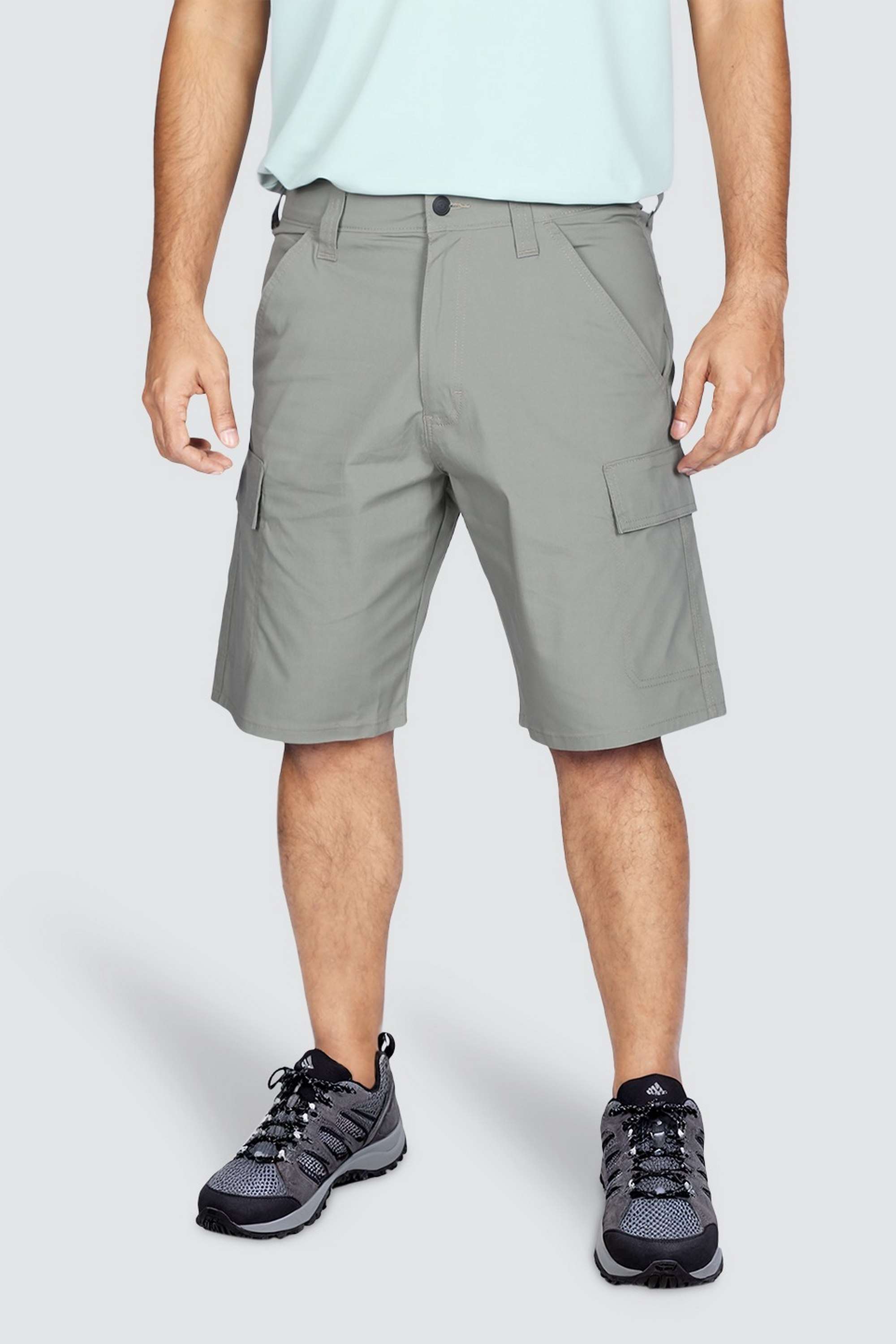 Solid-Cotton-Blend-Zipper-Men-s-Shorts