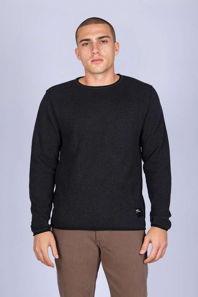 Solid-Cotton-Round-Neck-Men-s-Sweater