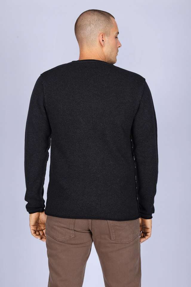 Solid-Cotton-Round-Neck-Men-s-Sweater