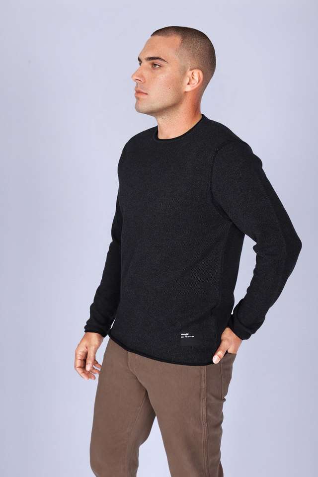 Solid-Cotton-Round-Neck-Men-s-Sweater
