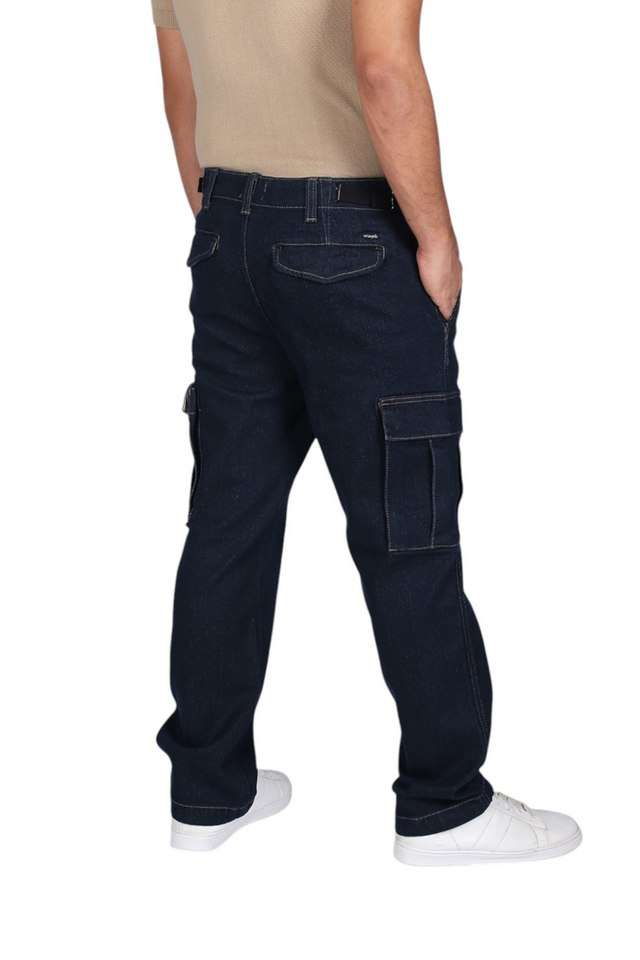 Dark-Wash-Polyester-Cotton-Regular-Fit-Men-s-Jeans