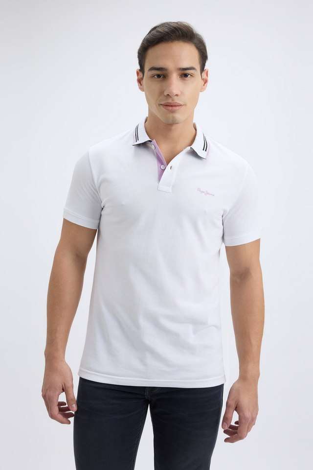 Solid-Blended-Fabric-Polo-Men-s-T-Shirt