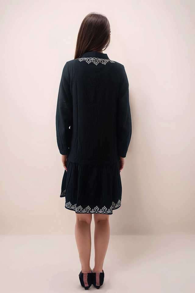Embroidered-Viscose-Relaxed-Fit-Women-s-Short-Dress