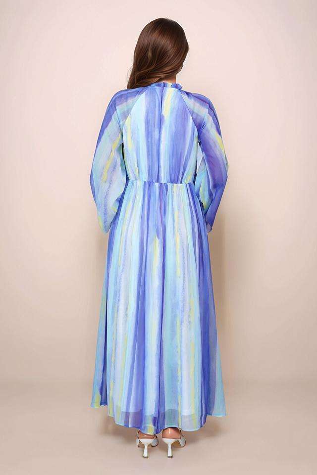 Abstract-Polyester-Relaxed-Fit-Women-s-Maxi-Dress