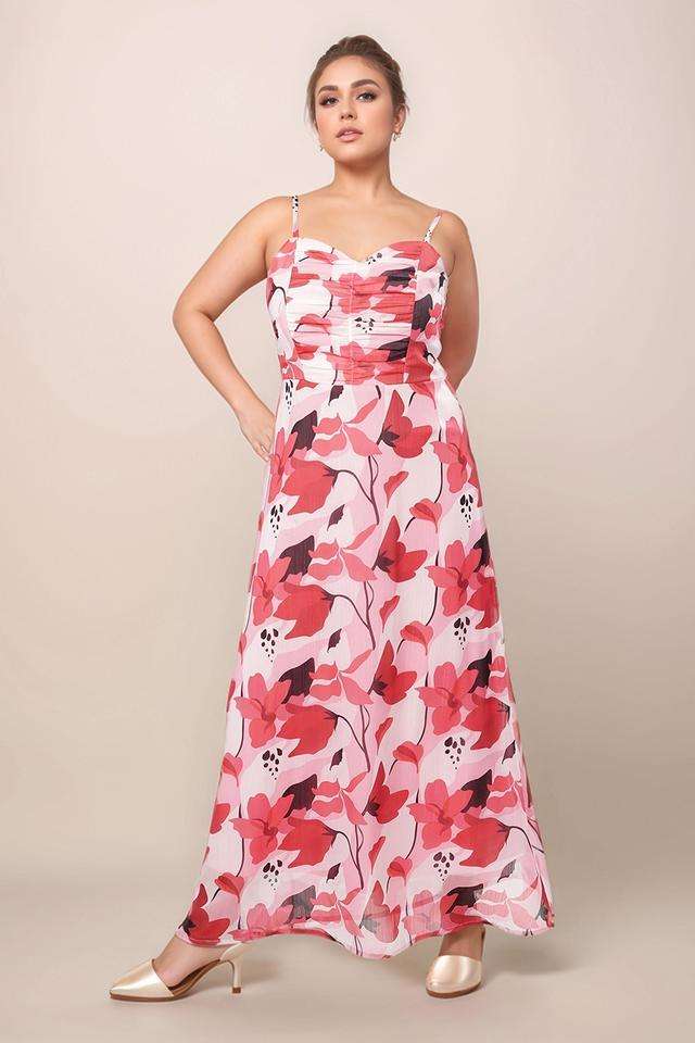 Abstract-Polyester-Straight-Fit-Women-s-Maxi-Dress