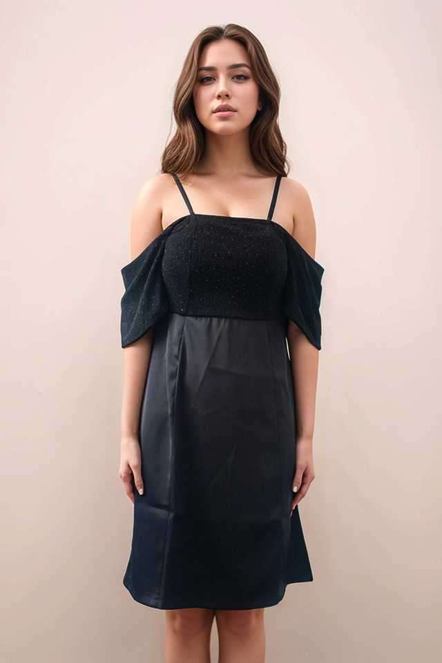 Solid-Polyester-Straight-Fit-Women-s-Short-Dress