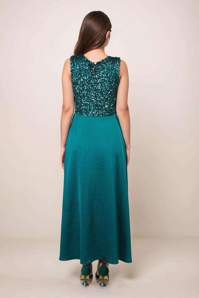 Sequinned-Polyester-Slim-Fit-Women-s-Maxi-Dress