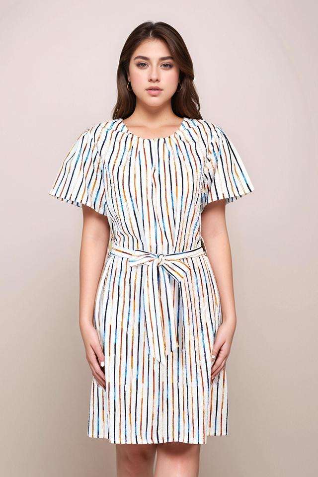 Stripes-Polyester-Regular-Fit-Women-s-Short-Dress