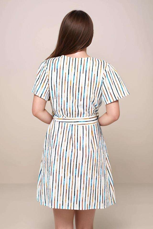 Stripes-Polyester-Regular-Fit-Women-s-Short-Dress