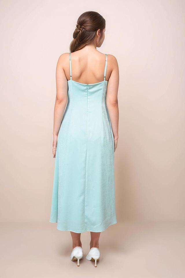 Solid-Polyester-Slim-Fit-Women-s-Knee-Length-Dress