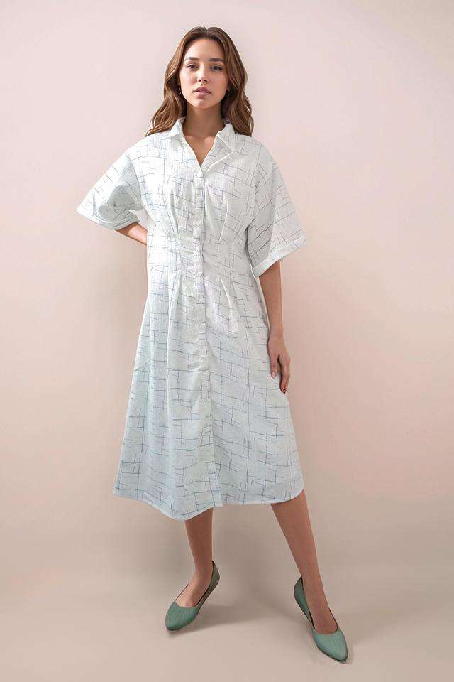 Printed-Collared-Polyester-Women-s-Calf-Length-Valentine-s-Edit-Dress