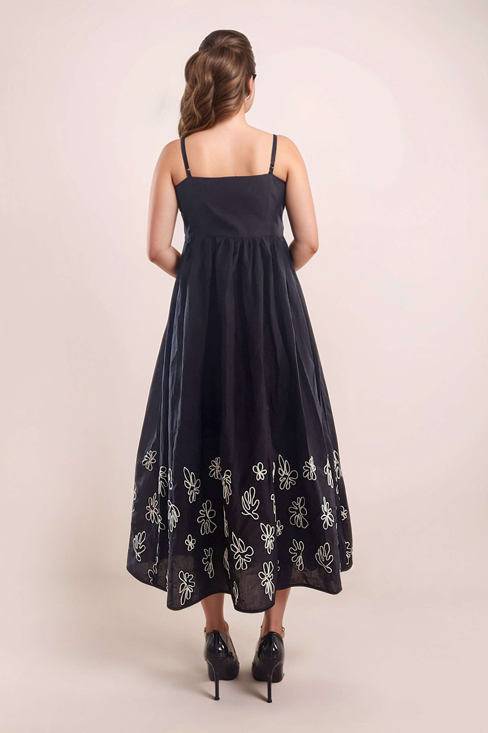 Embroidered-Cotton-Square-Neck-Women-s-Midi-Dress