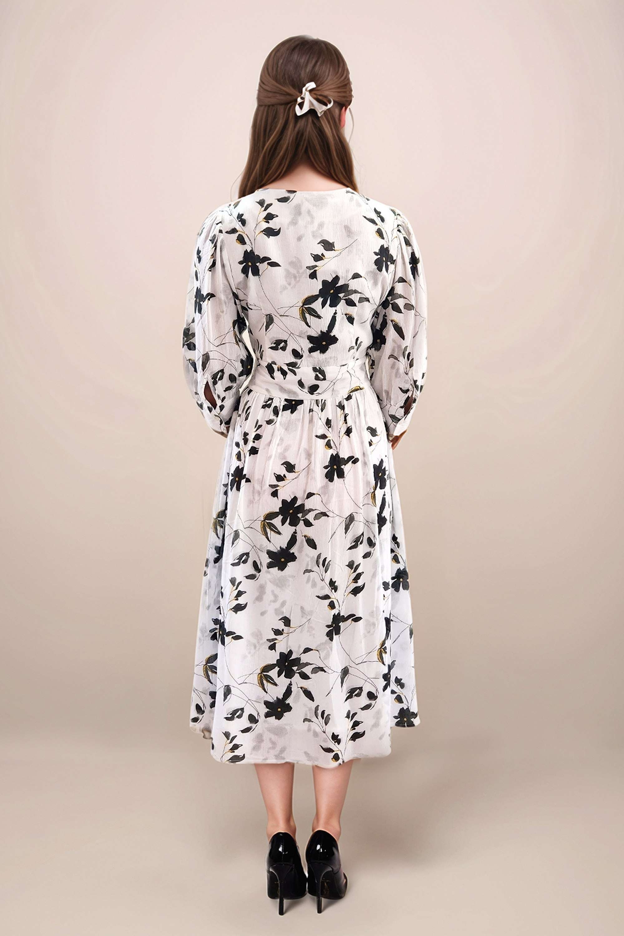 Floral-Rayon-V-Neck-Women-s-Midi-Dress