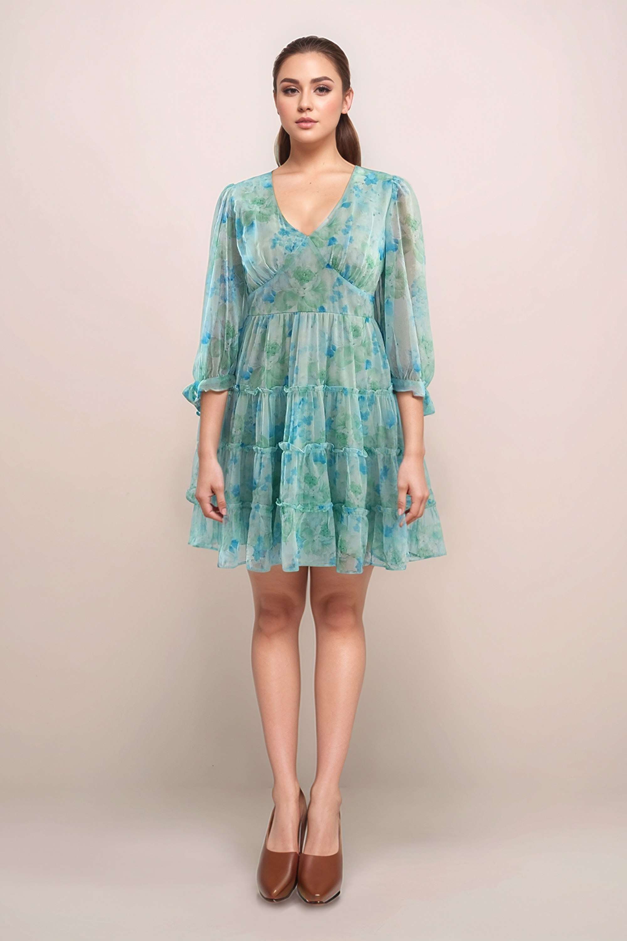 zink london Floral V-Neck Polyester Women Dress-picture-13