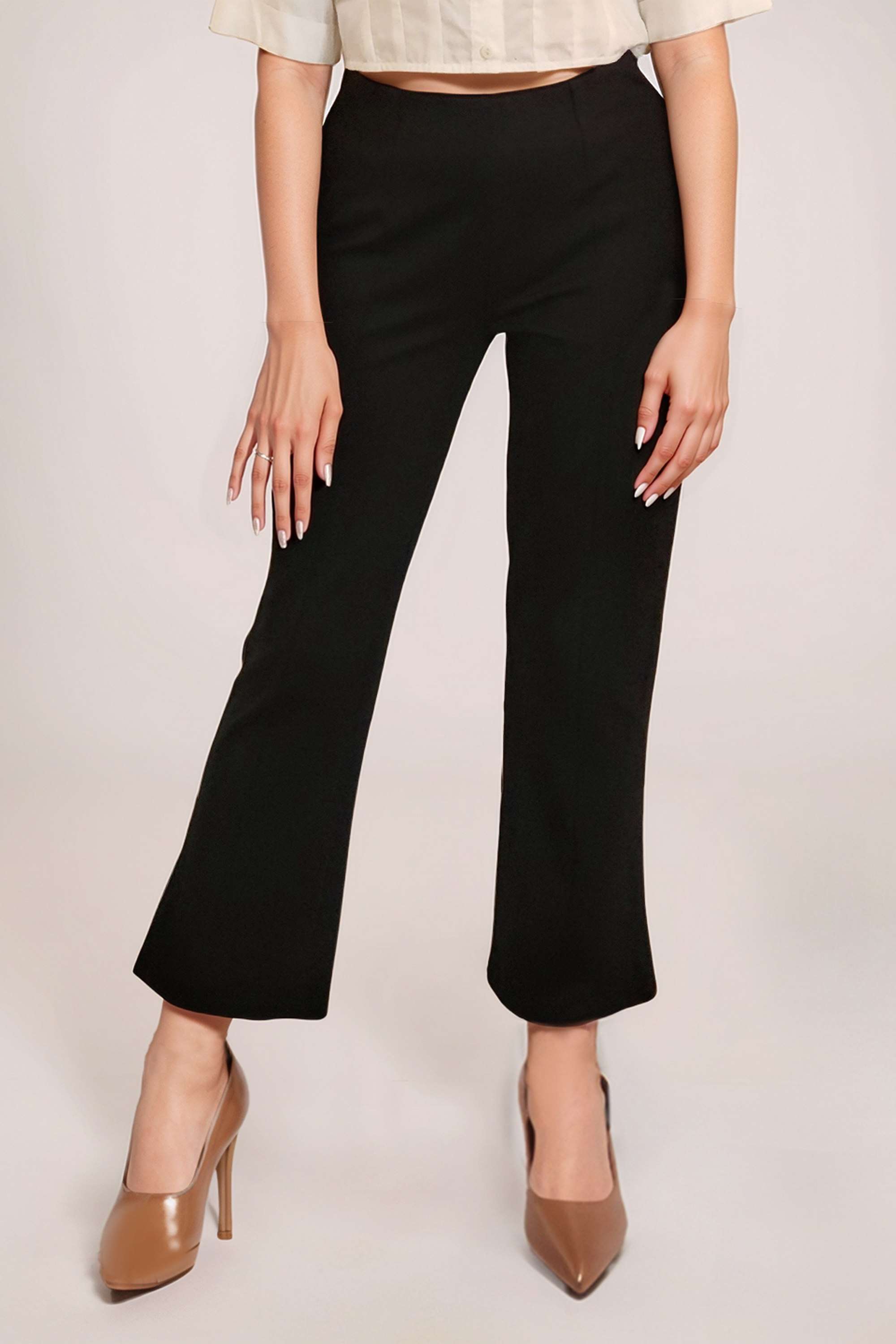 zink london Solid Regular Fit Polyester Women Casual Wear Trouser-picture-24