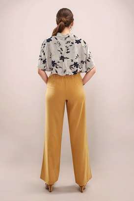 Solid-Blended-Fabric-Straight-Fit-Women-s-Trousers