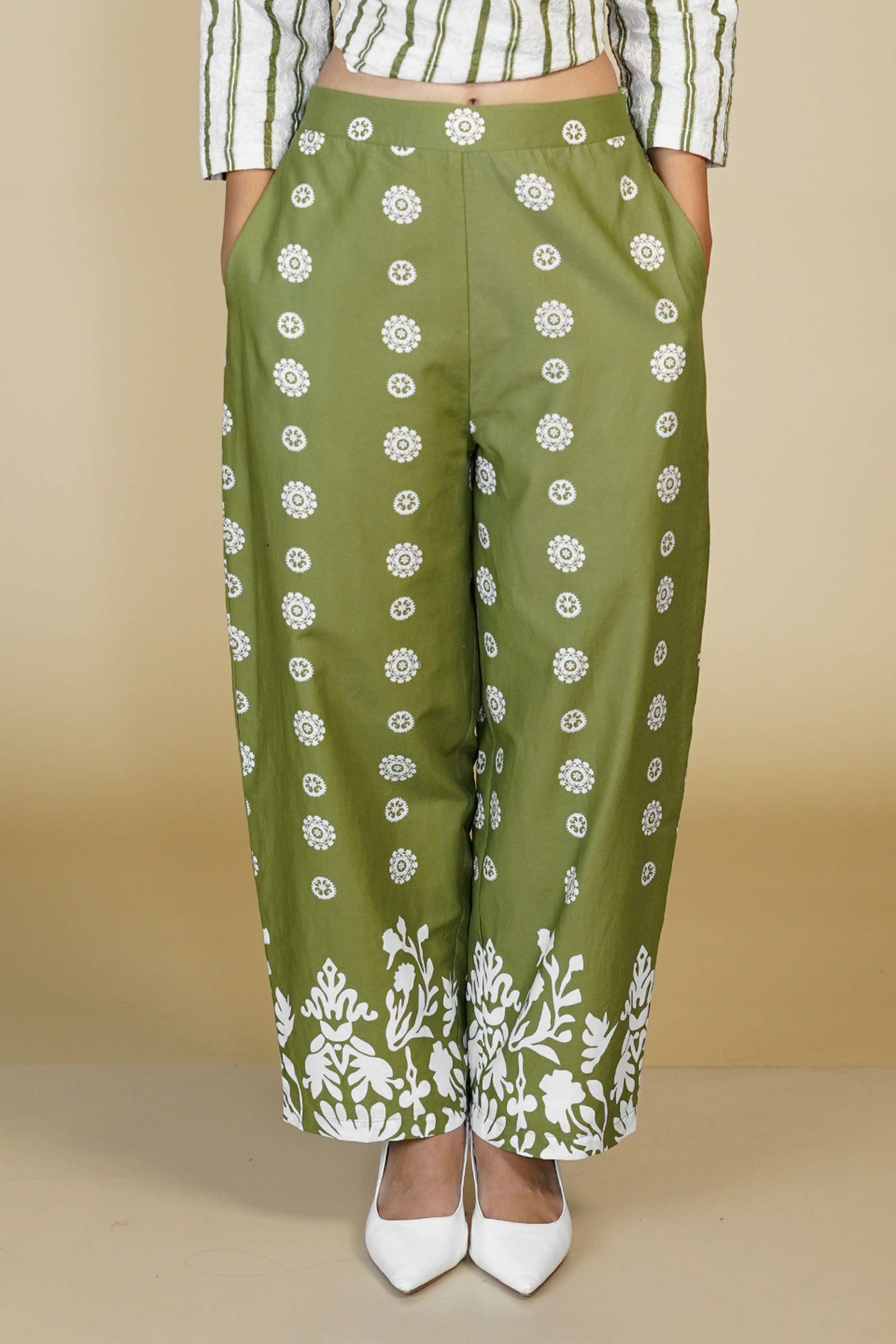 Printed-Cotton-Tapered-Fit-Women-s-Trousers