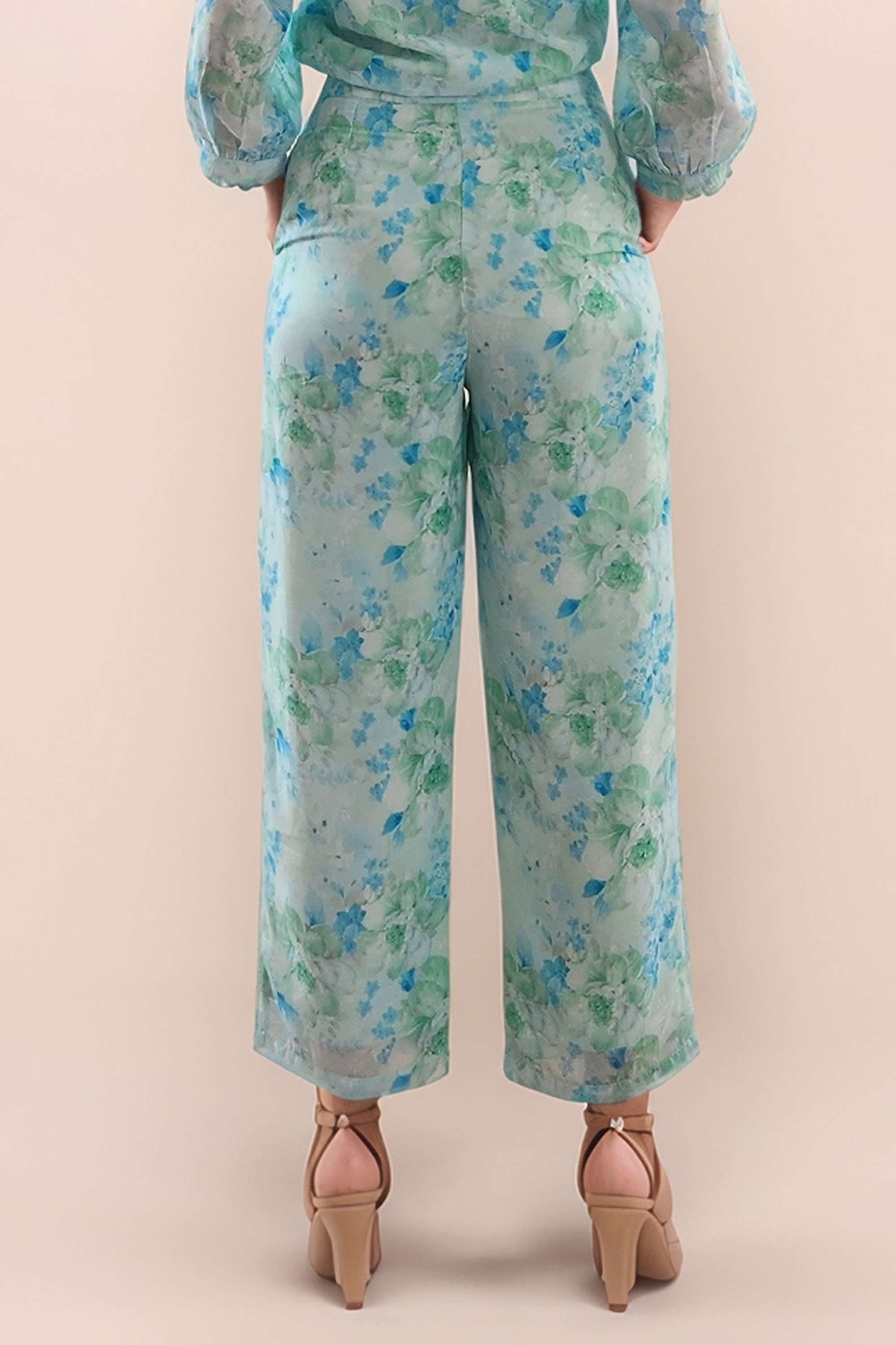 Floral-Polyester-Straight-Fit-Women-s-Trousers