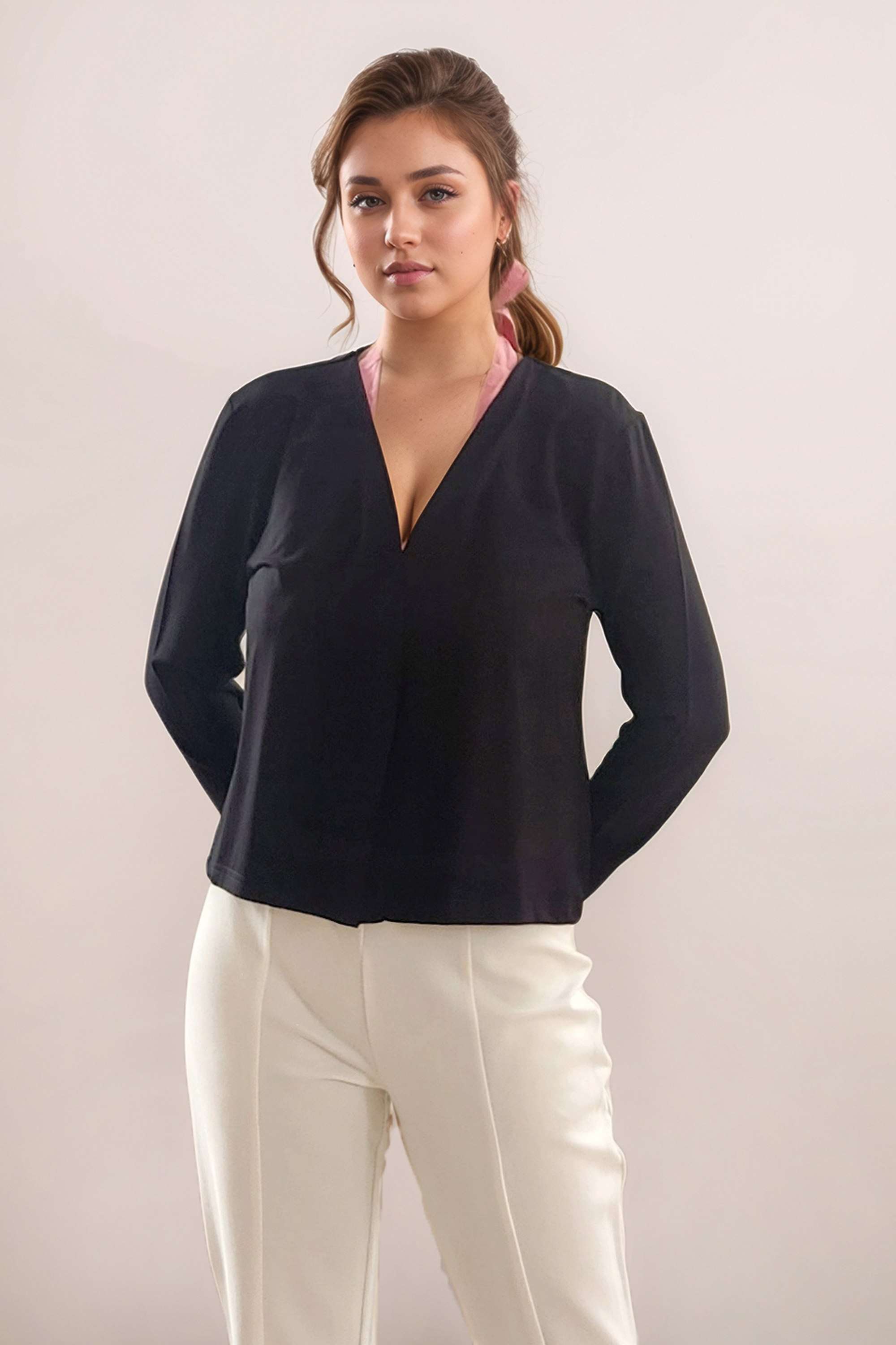 zink london Solid Asymmetric Blended Fabric Women Shrug-picture-36