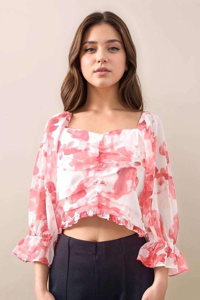 Abstract-Polyester-Sweetheart-Neck-Women-s-Valentine-s-Edit-Top