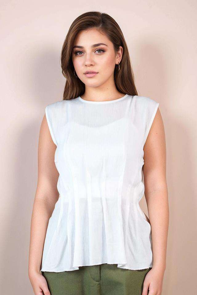 Textured-Viscose-Round-Neck-Women-s-Top