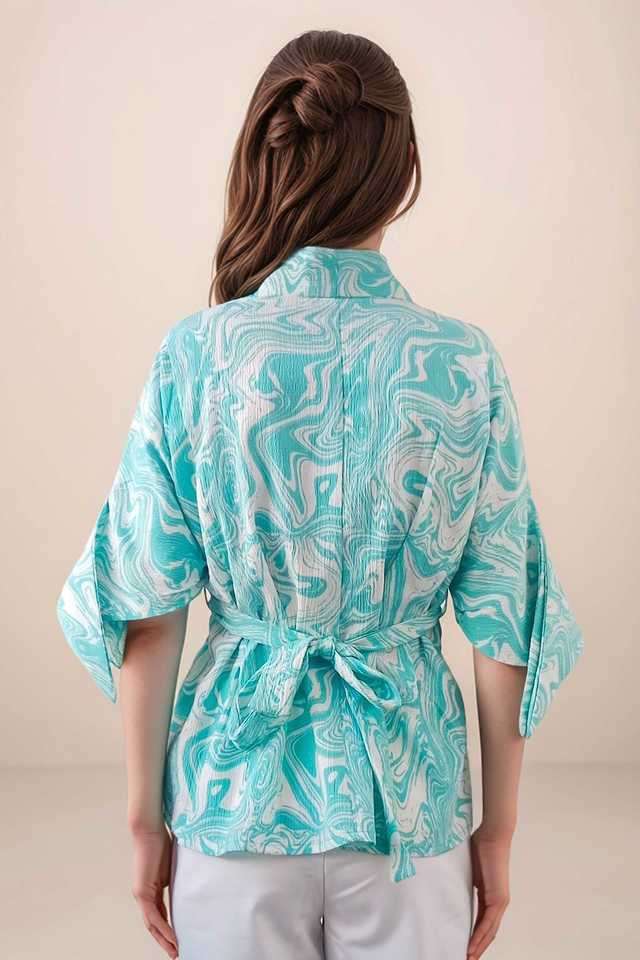 Abstract-Polyester-Relaxed-Fit-Women-s-Top