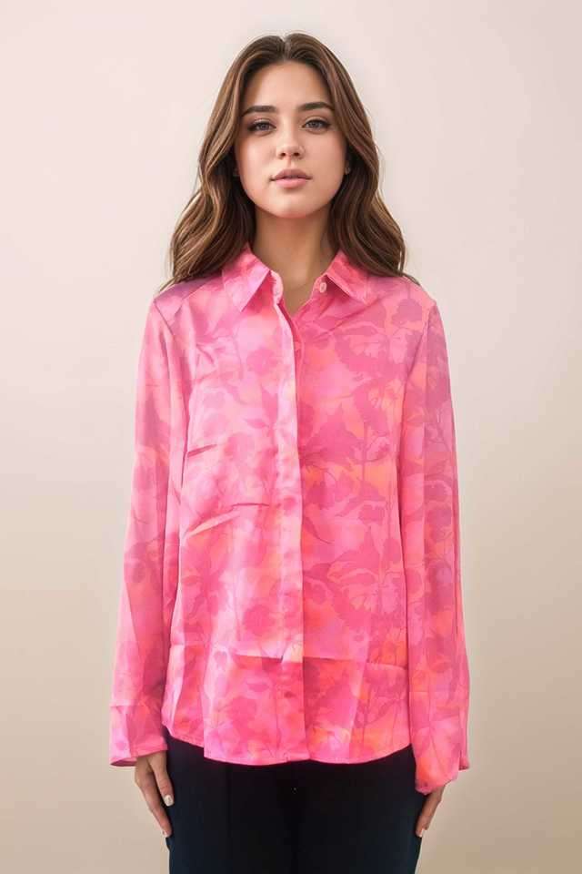 Floral-Polyester-Relaxed-Fit-Women-s-Shirt