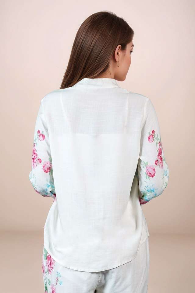 Floral-Blended-Fabric-Women-s-Party-Wear-Blouse
