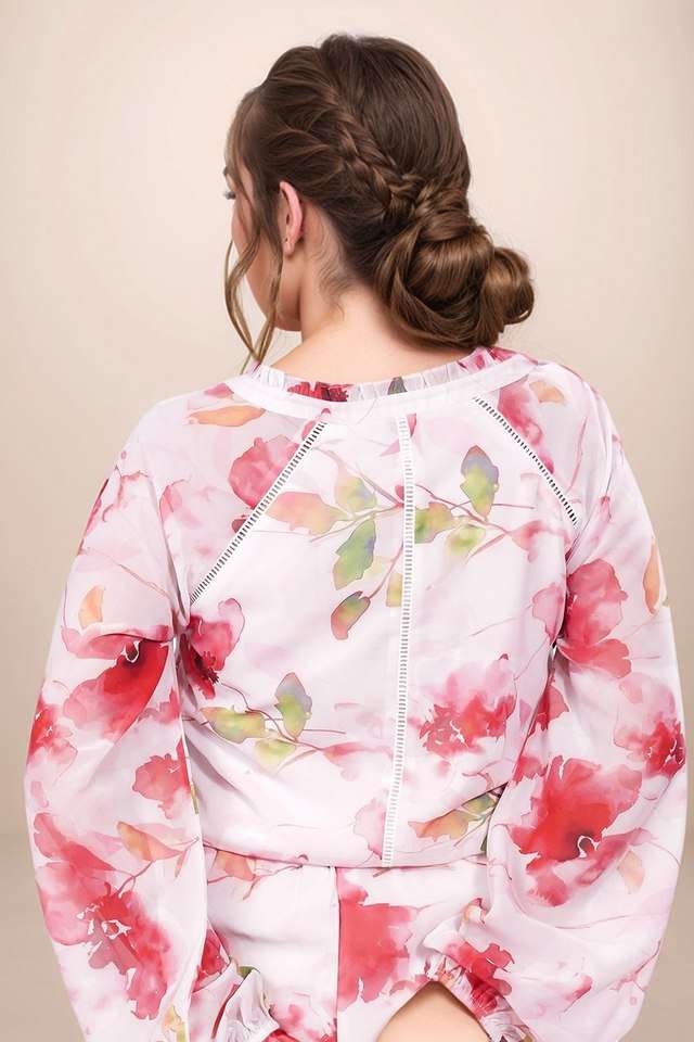 Floral-Blended-Fabric-Women-s-Party-Wear-Top