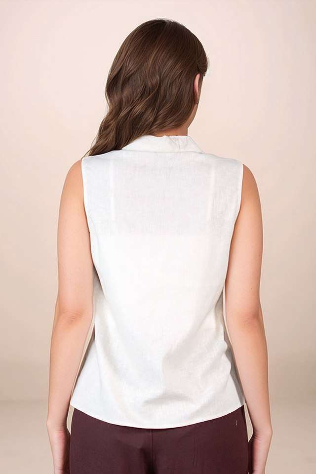 Abstract-Cotton-Collared-Women-s-Top