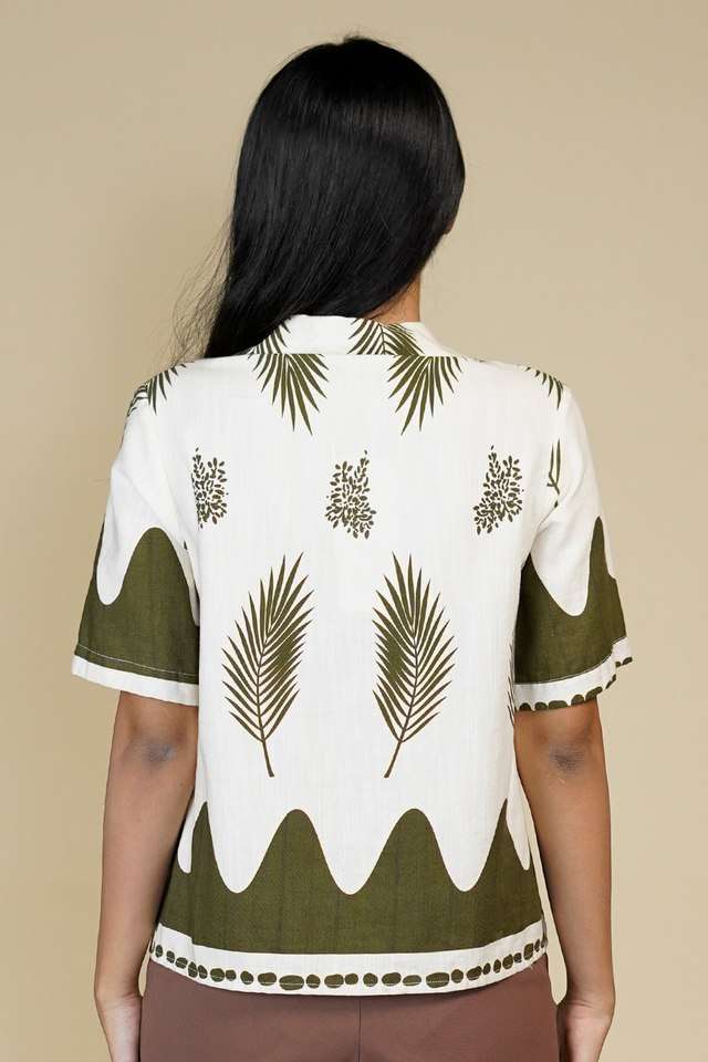 Printed-Cotton-Collared-Women-s-Top