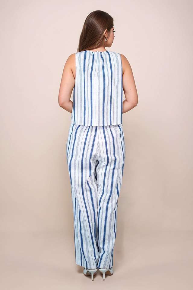 Geometric-Print-Cotton-Tie-Up-Neck-Women-s-Top