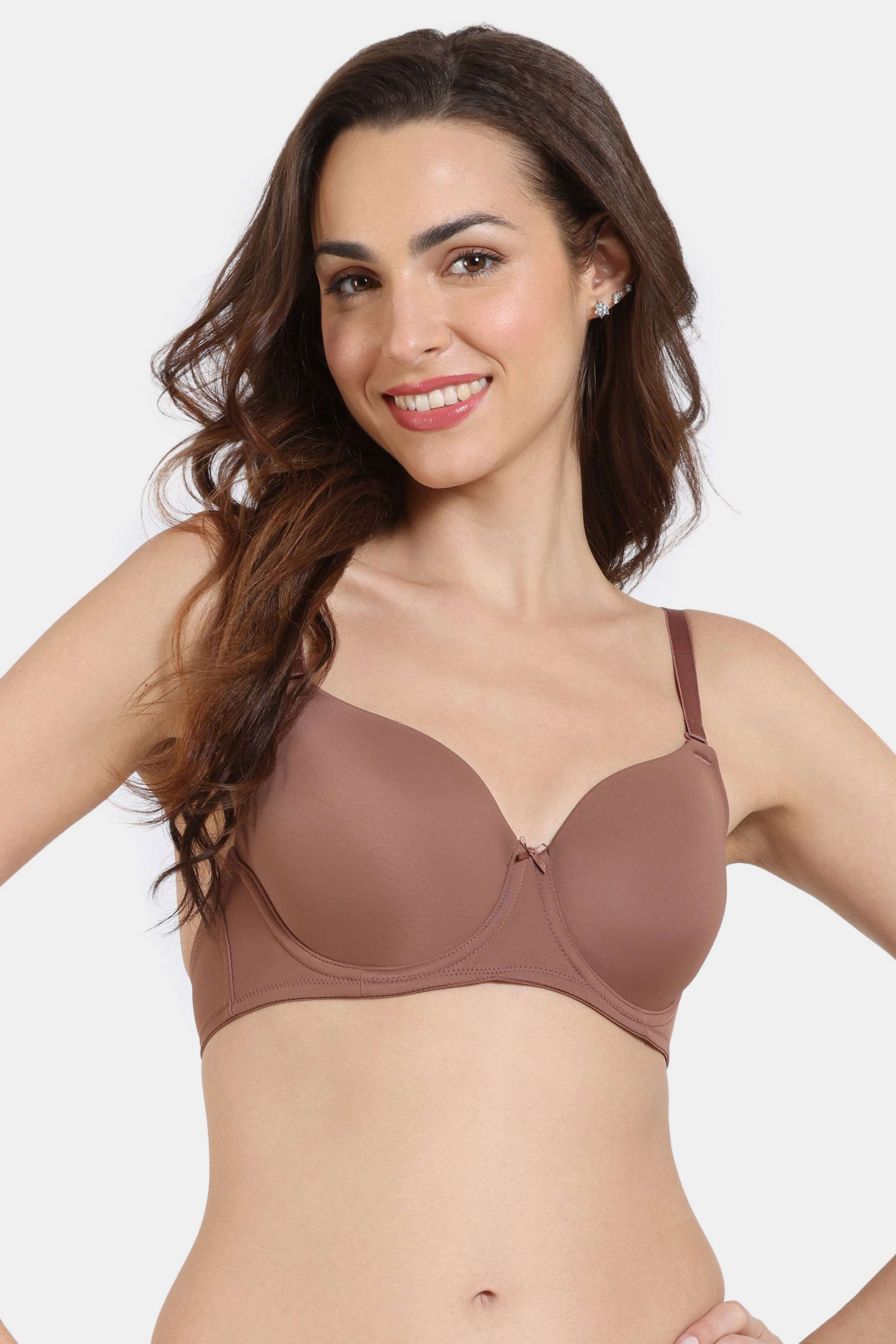 Wired-Fixed-Strap-Lightly-Padded-Women-s-T-Shirt-Bra