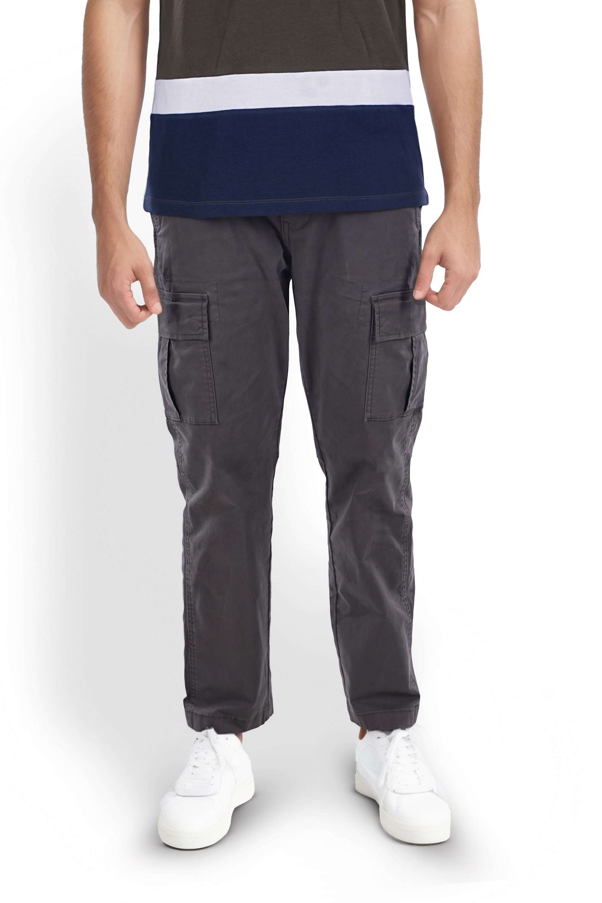 Solid-Cotton-Straight-Fit-Men-s-Casual-Wear-Cargo-Trouser