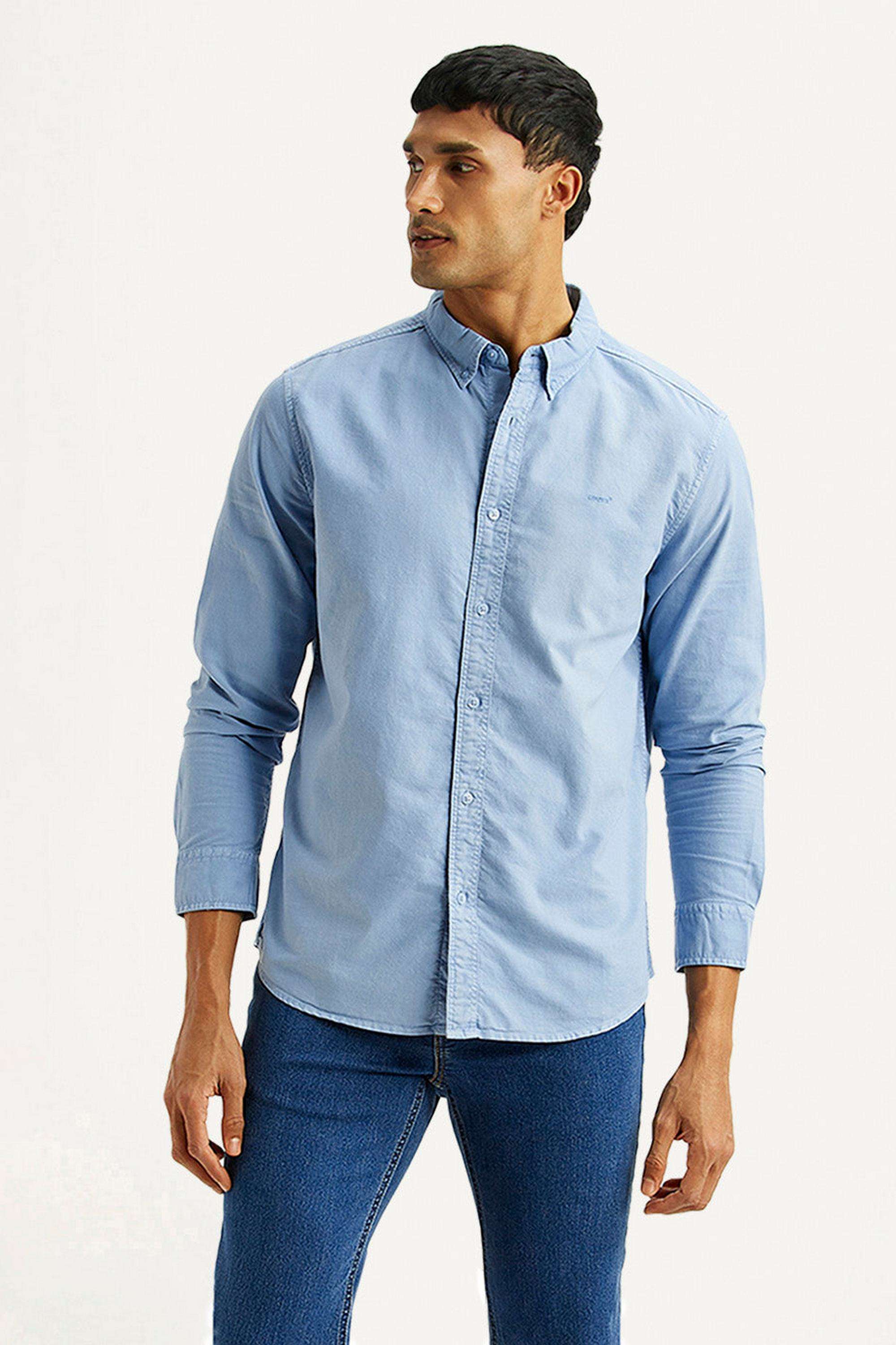 Solid-Cotton-Slim-Fit-Men-s-Shirt
