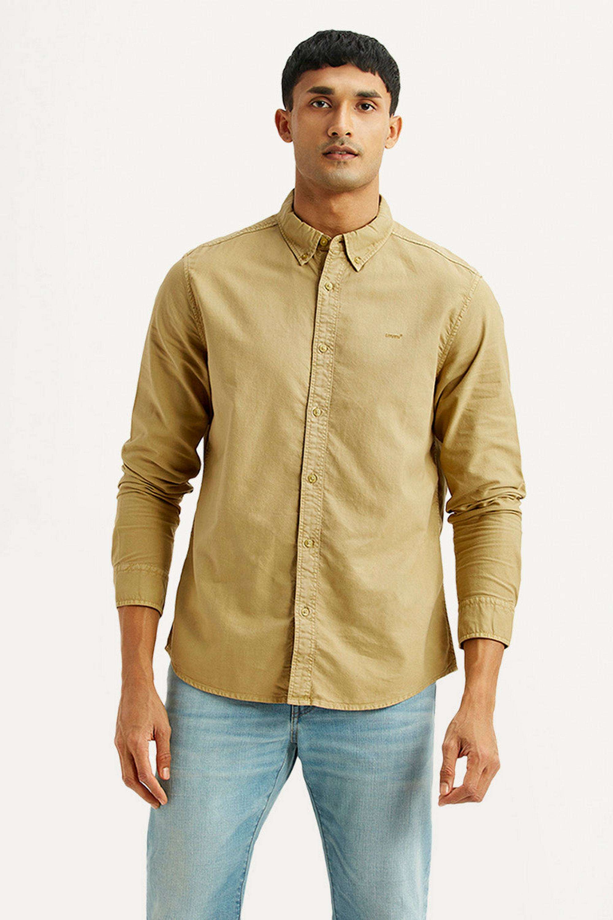 Solid-Cotton-Slim-Fit-Men-s-Shirt