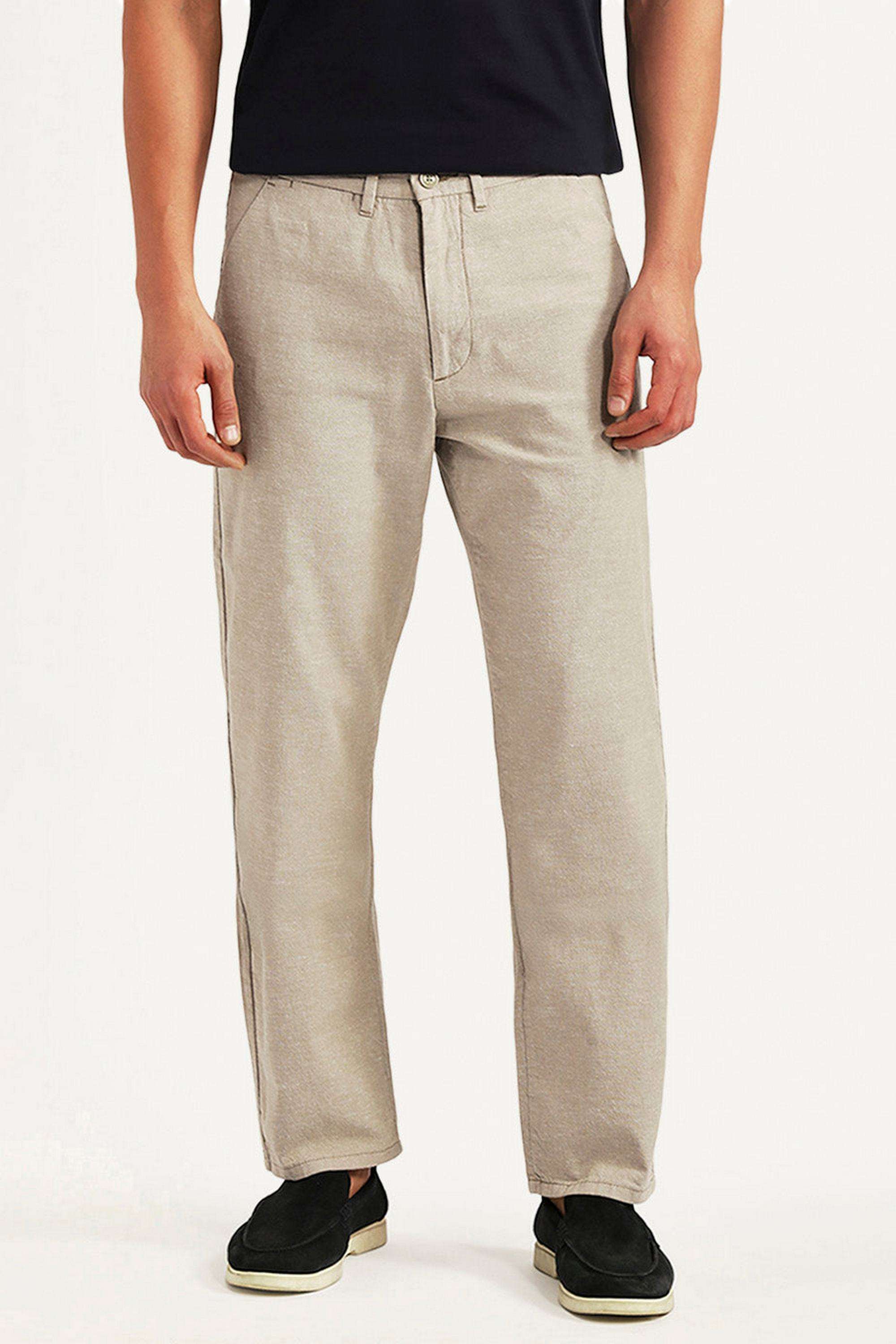 Solid-Cotton-Relaxed-Fit-Men-s-Trousers
