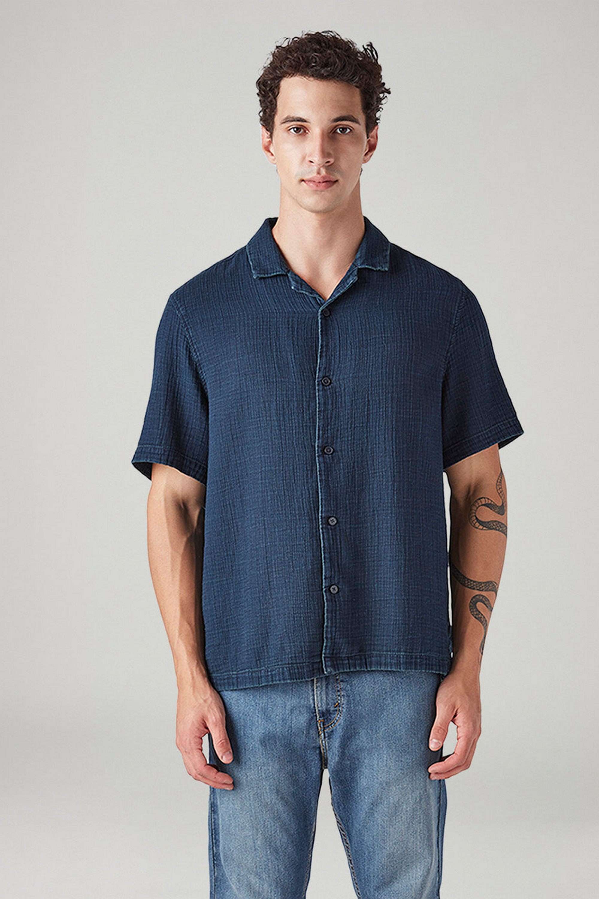 Solid-Cotton-Relaxed-Fit-Men-s-Casual-Wear-Shirt