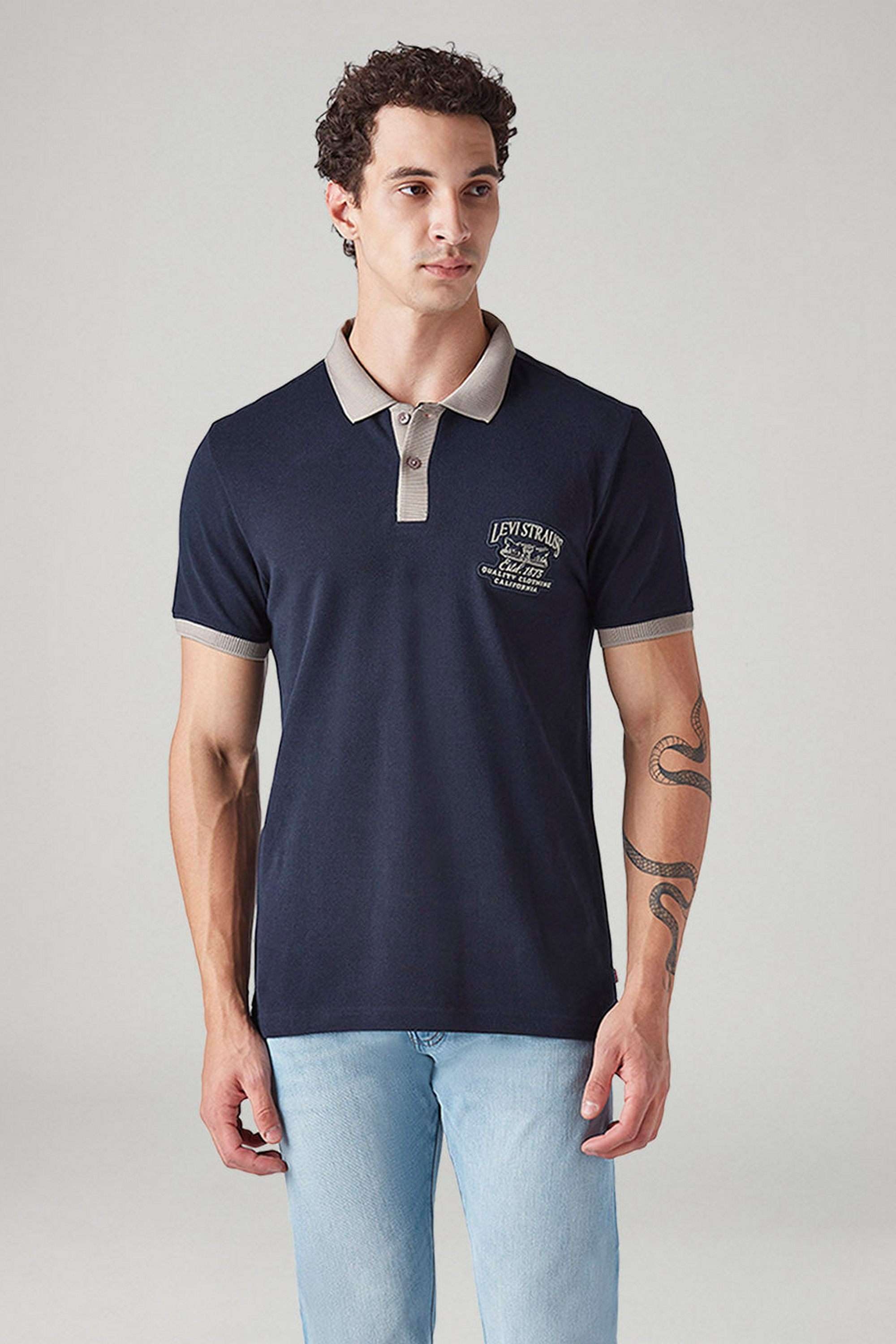 Color-Block-Cotton-Polo-Men-s-T-Shirt