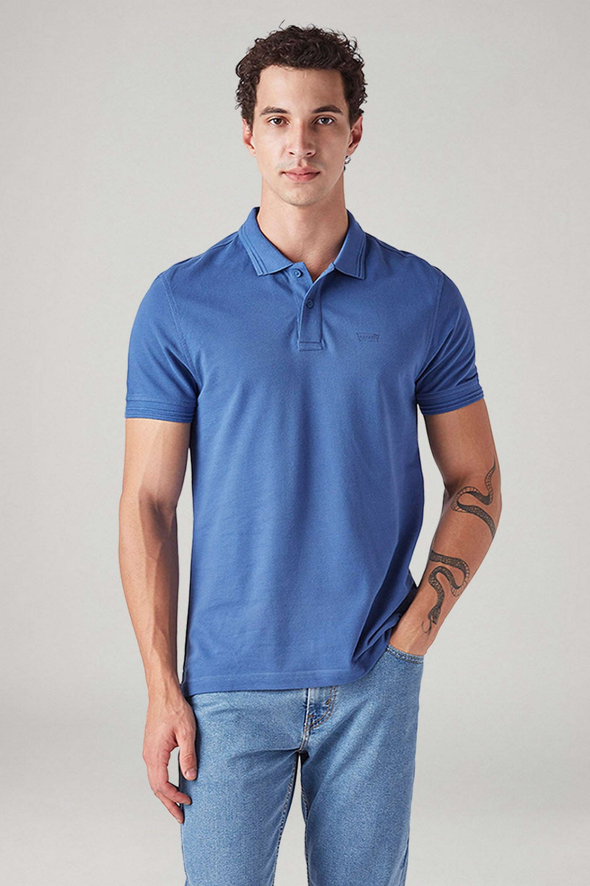 Solid-Cotton-Poly-Blend-Polo-Men-s-T-Shirt