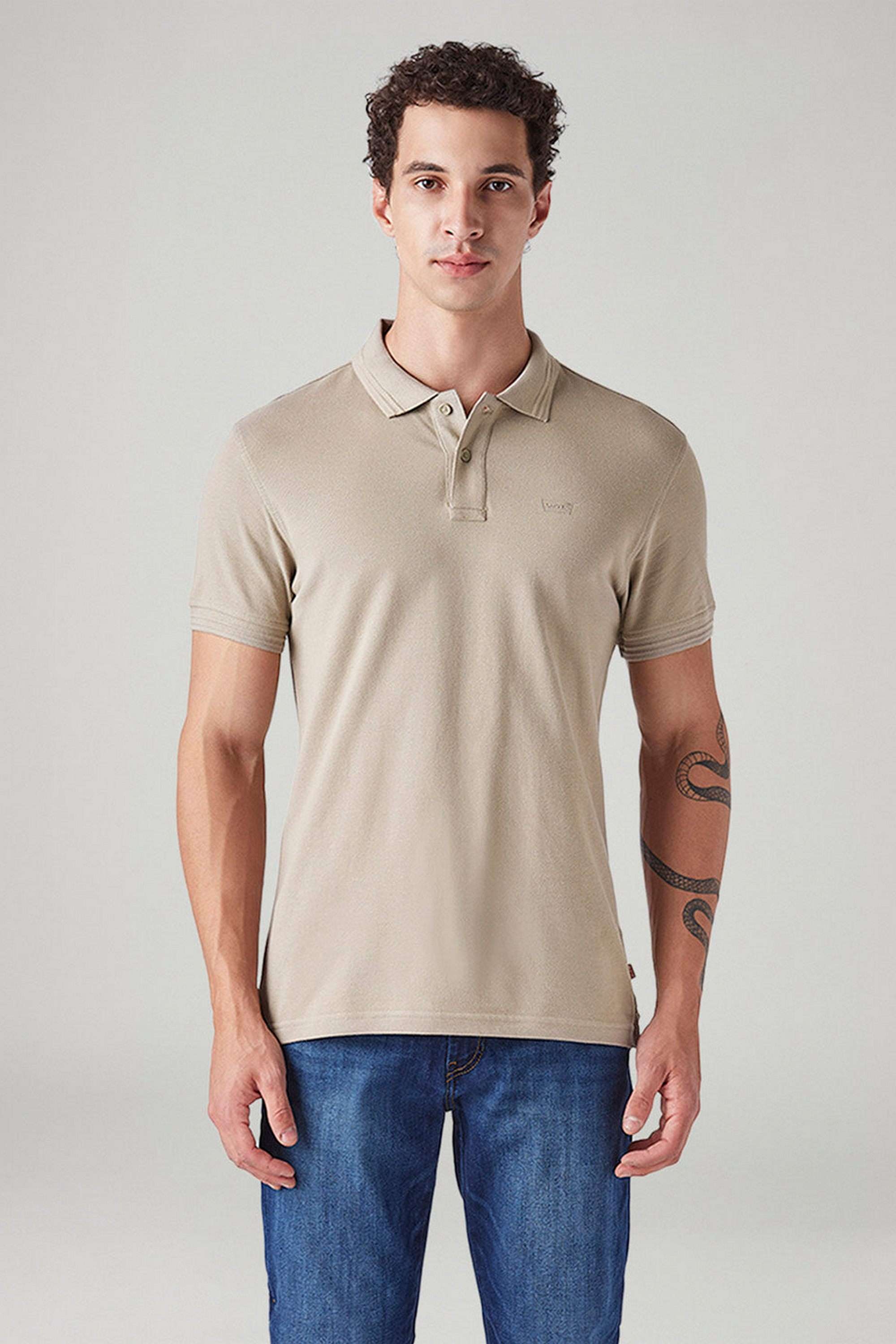 Solid-Cotton-Poly-Blend-Polo-Men-s-T-Shirt