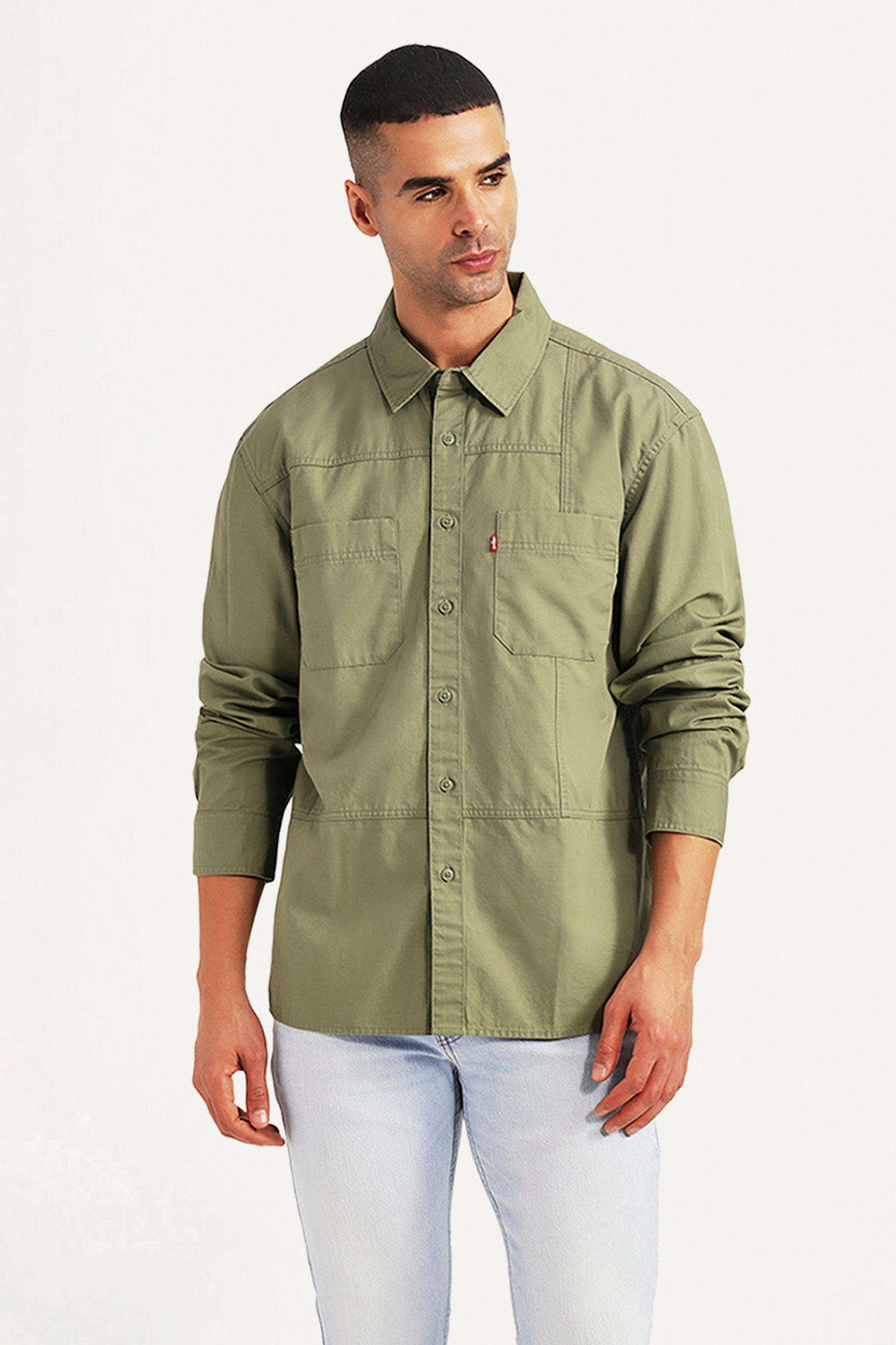 Solid-Cotton-Relaxed-Fit-Men-s-Shirt