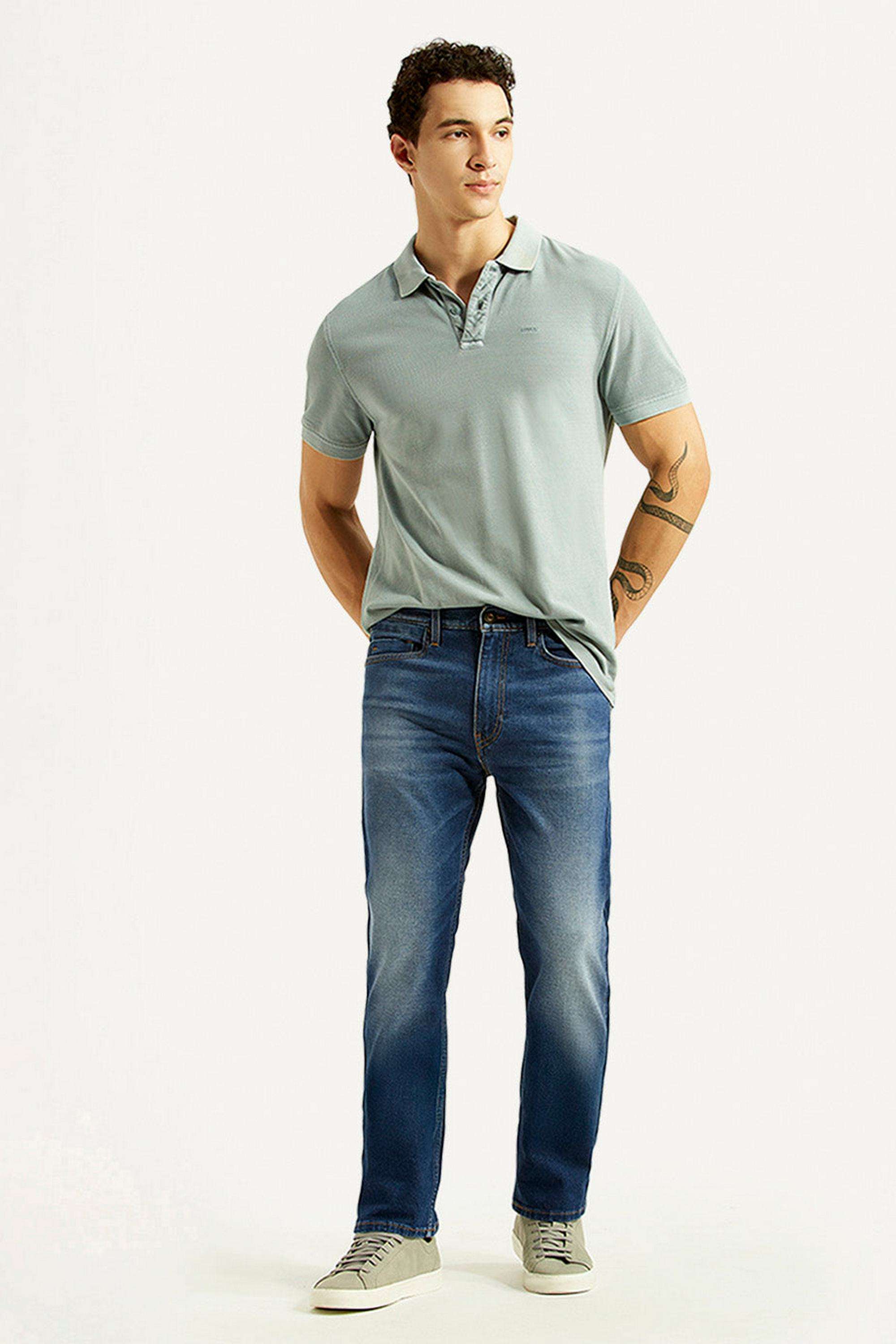 Solid-Cotton-Straight-Fit-Men-s-Jeans