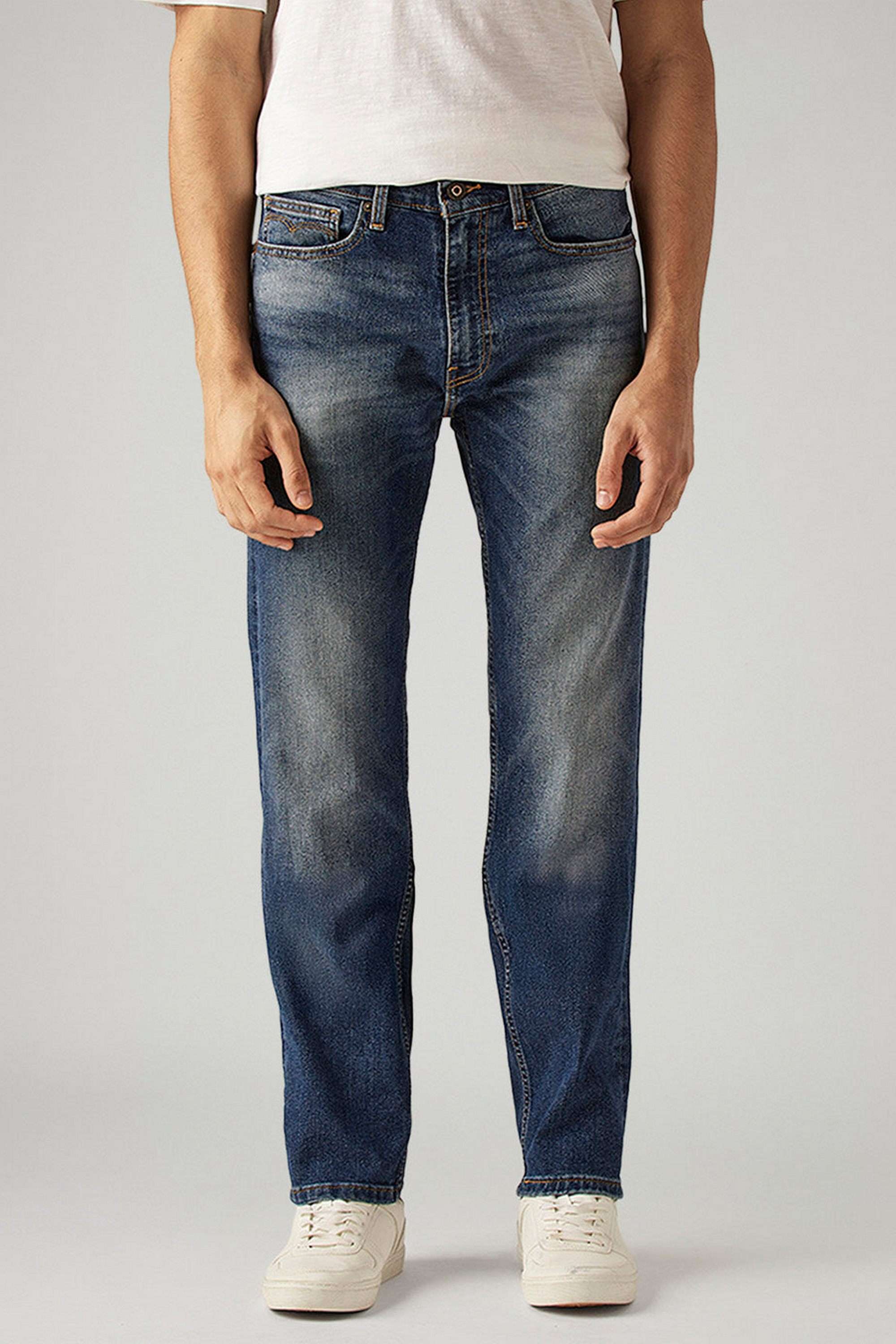 Light-Wash-Cotton-Straight-Fit-Men-s-Jeans