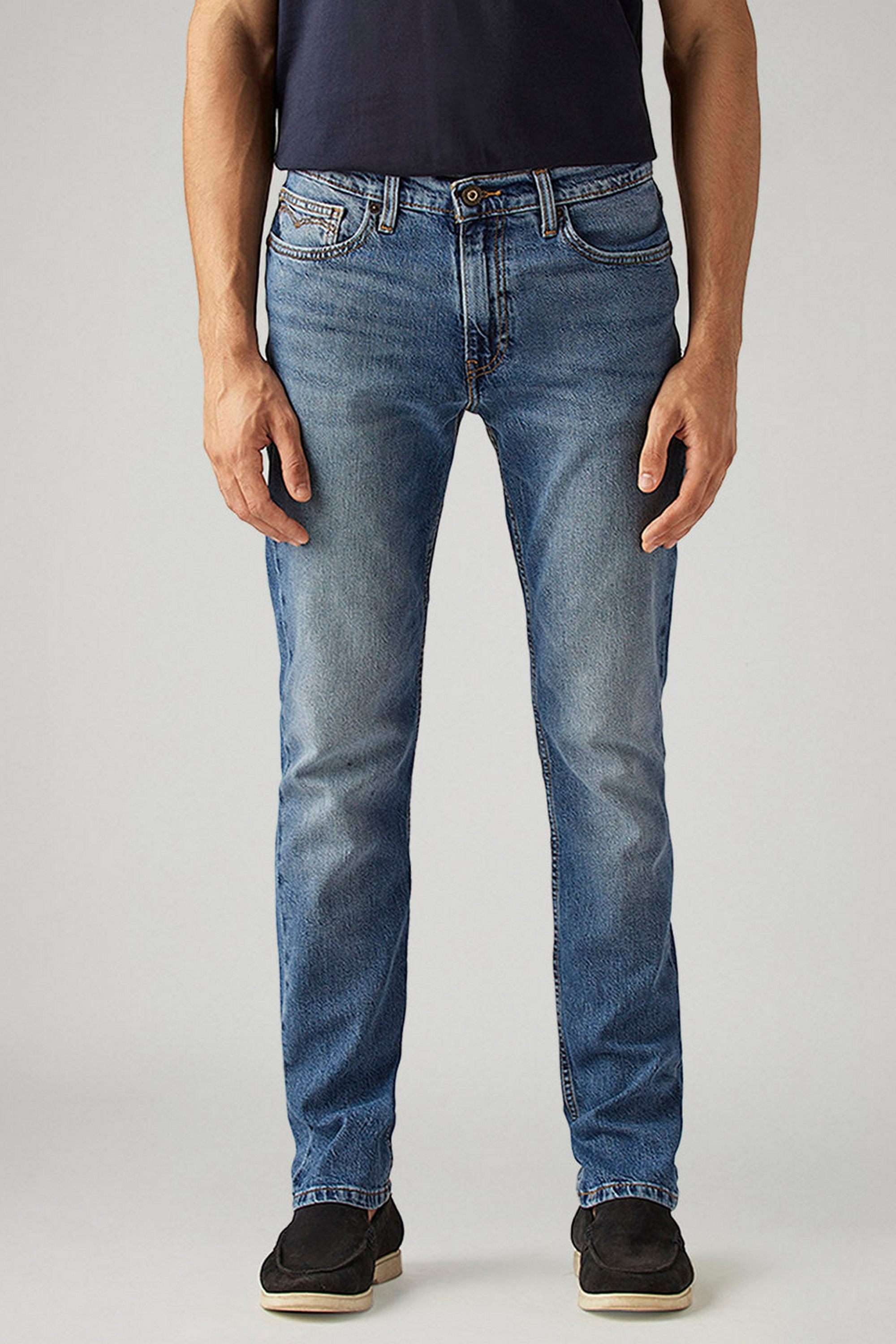 Light-Wash-Cotton-Slim-Fit-Men-s-Jeans
