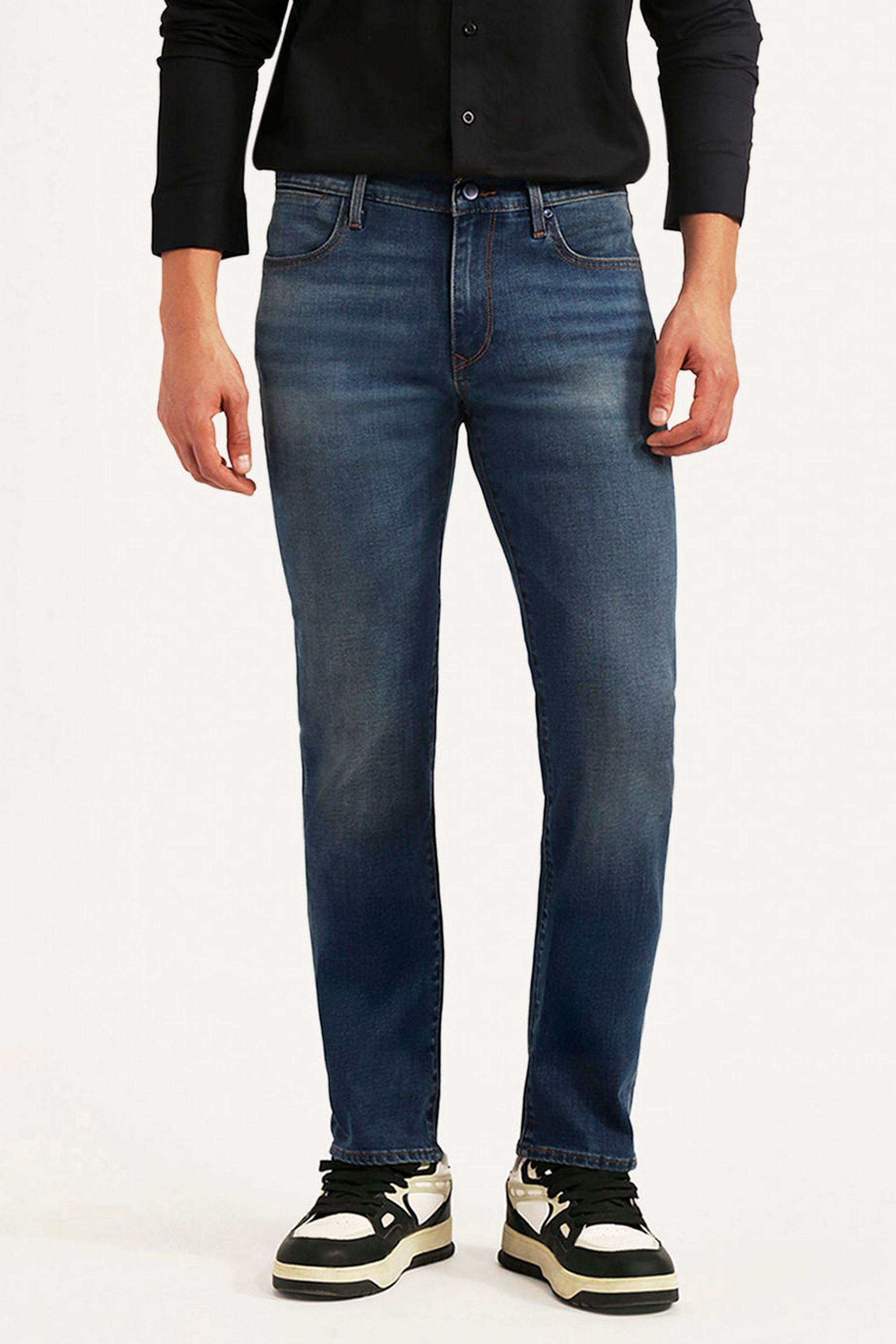 Solid-Cotton-Slim-Fit-Men-s-Jeans