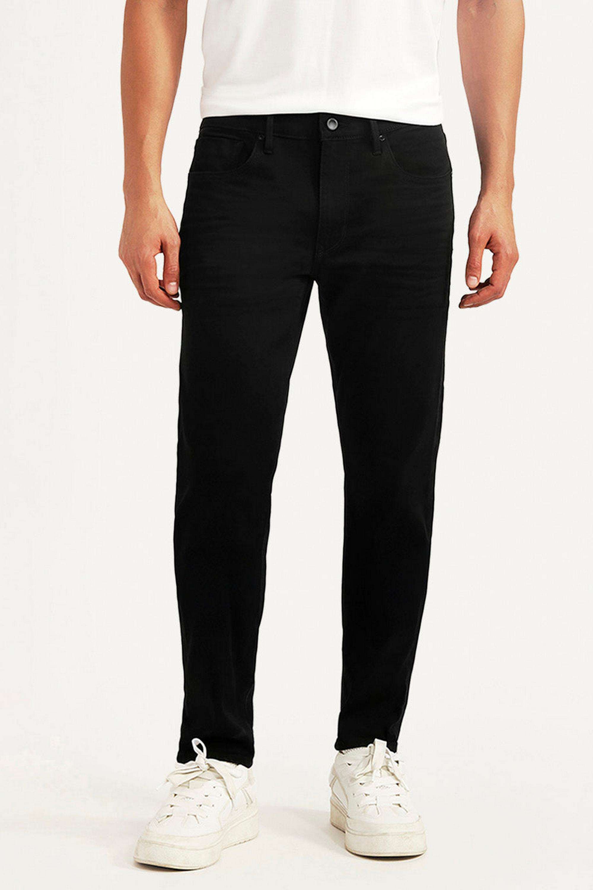 Solid-Lyocell-Blend-Tapered-Fit-Men-s-Jeans